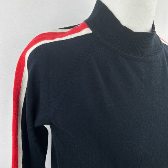 H&M Retro Navy Blue Sweater with Red & White Side Stripes – Small - Picture 3 of 9